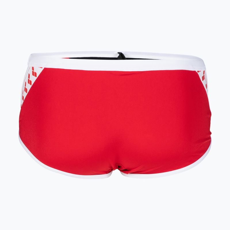 Uomo arena Icons Swim Short a vita bassa Slip da bagno solido rosso/bianco 5