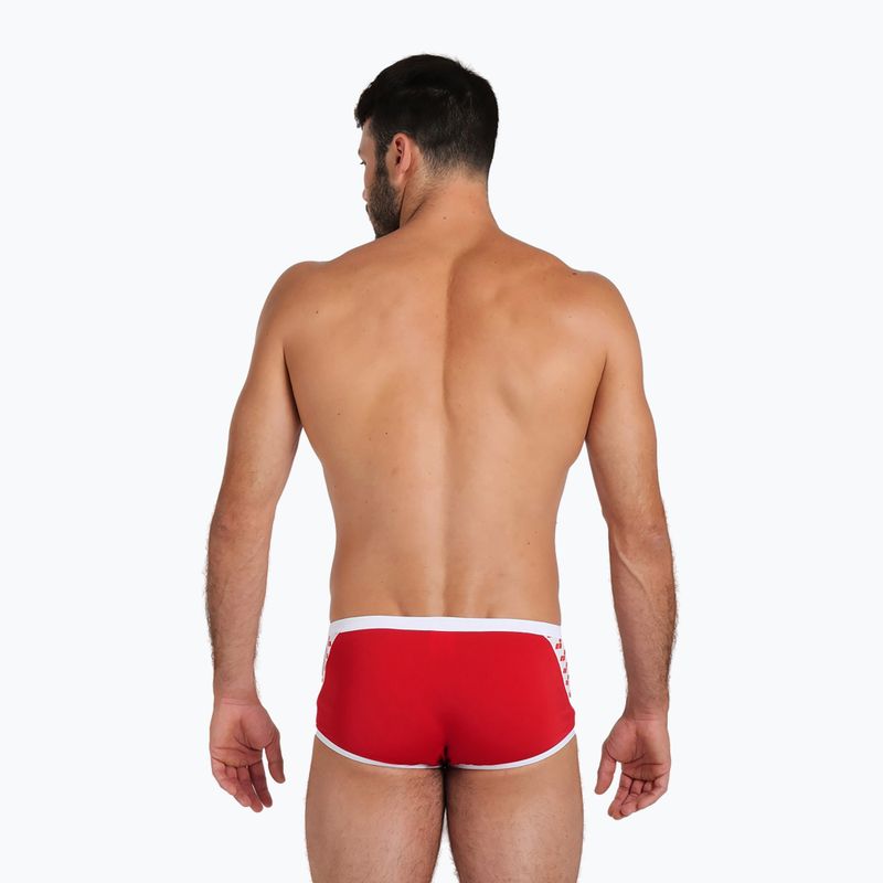 Uomo arena Icons Swim Short a vita bassa Slip da bagno solido rosso/bianco 7