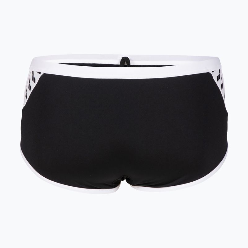 Uomo arena Icons Swim Short a vita bassa Slip da bagno solido bianco/nero 5