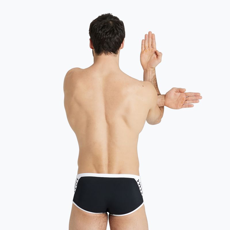 Uomo arena Icons Swim Short a vita bassa Slip da bagno solido bianco/nero 7