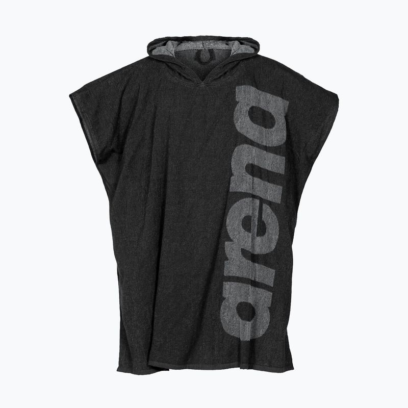 Arena Big Logo Poncho mélange grigio scuro/grigio con cappuccio