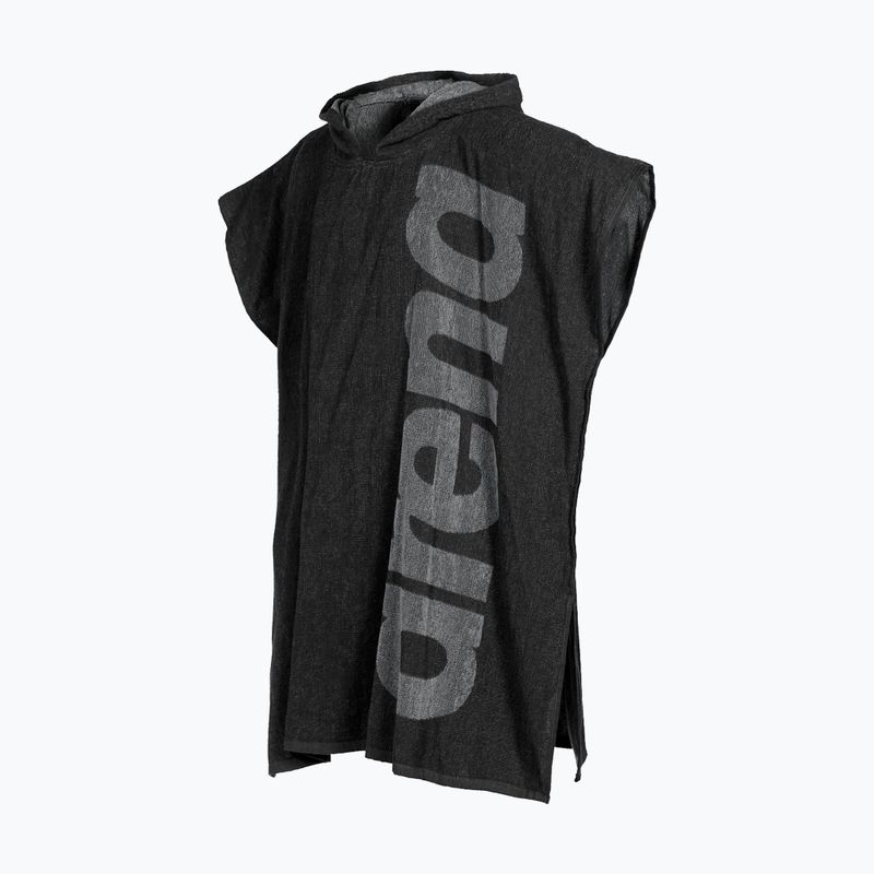 Arena Big Logo Poncho mélange grigio scuro/grigio con cappuccio 2