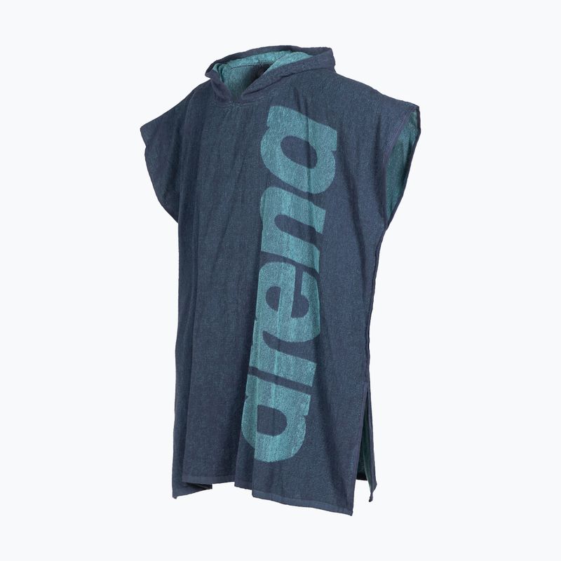 Arena Big Logo Poncho con cappuccio mélange navy/sky 2