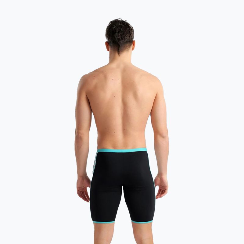 Uomo arena Icons Swim Jammer Logo nero/bianco/blu diamante 6