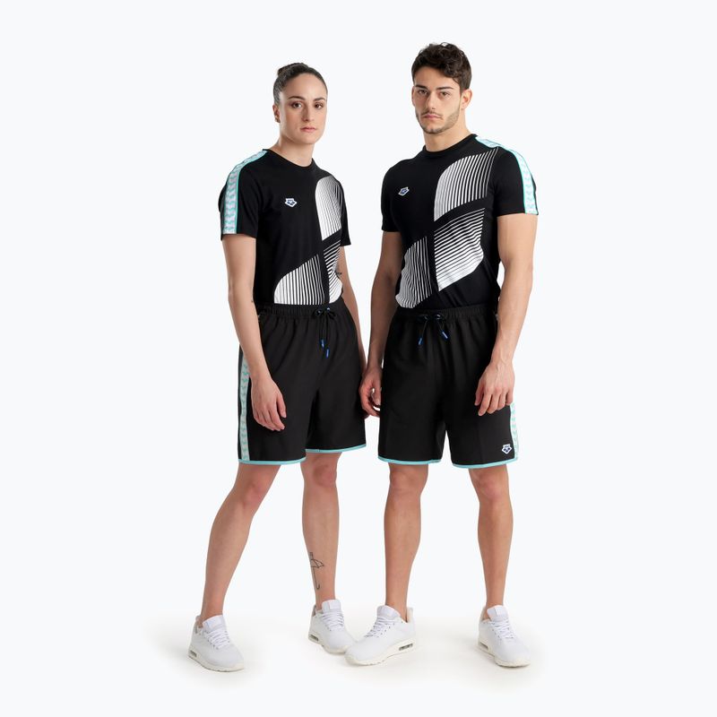 Arena Icons Team Stripe Bermuda Logo pantaloncini nero/bianco/blu diamante