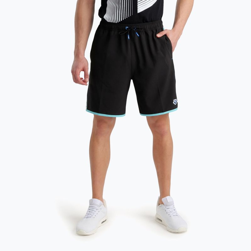 Arena Icons Team Stripe Bermuda Logo pantaloncini nero/bianco/blu diamante 2