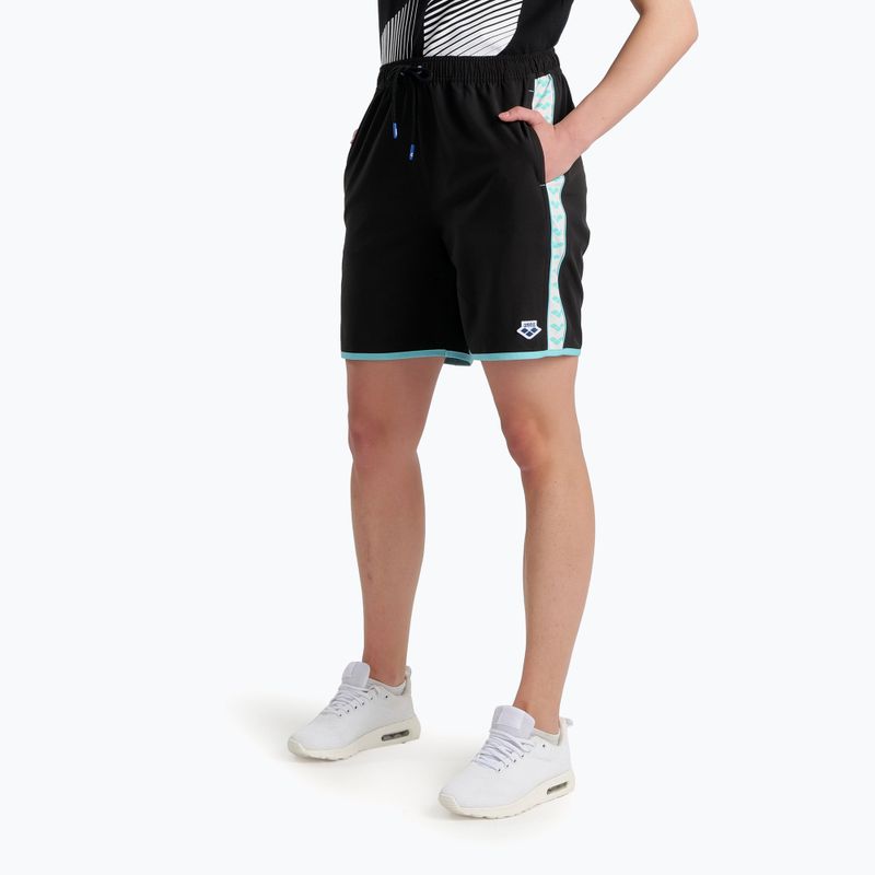 Arena Icons Team Stripe Bermuda Logo pantaloncini nero/bianco/blu diamante 4