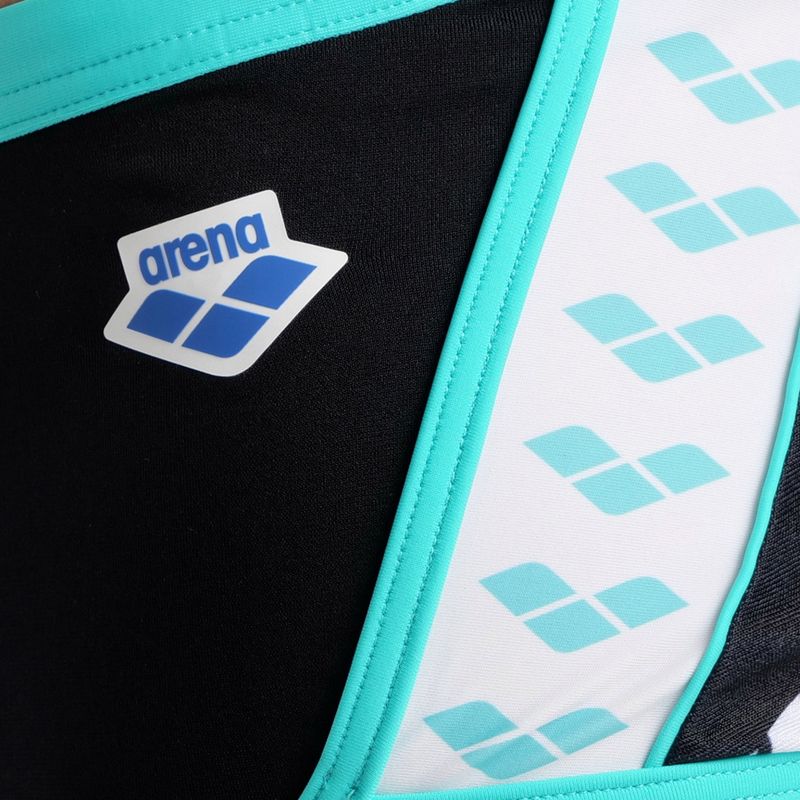 Uomo arena Icons Swim Vita bassa Logo boxer da bagno corti nero/bianco/blu diamante 3