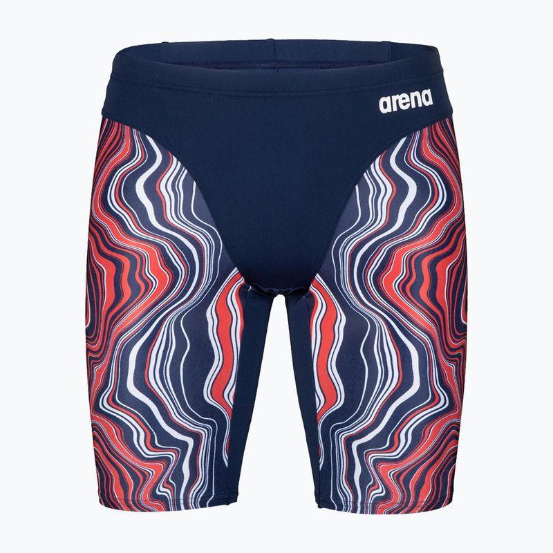 Uomo arena Swim Jammer Marbled navy/red multi 4