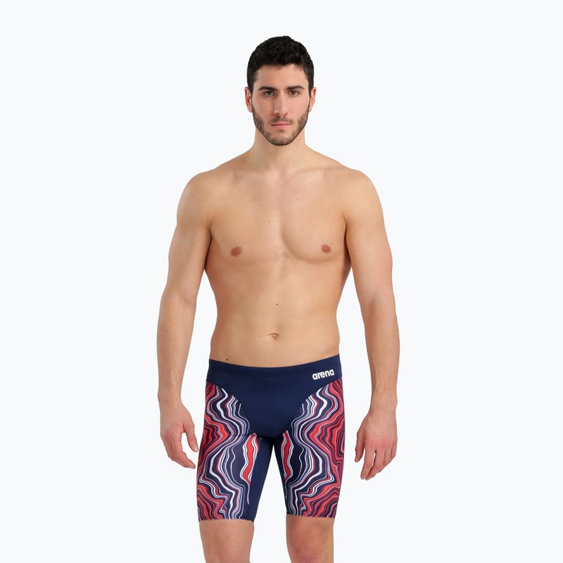Uomo arena Swim Jammer Marbled navy/red multi 6