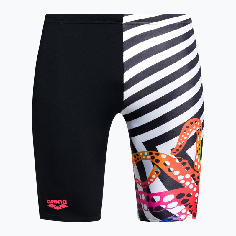 Costume da bagno arena da uomo Crazy Octopus Jammer nero/bianco multi