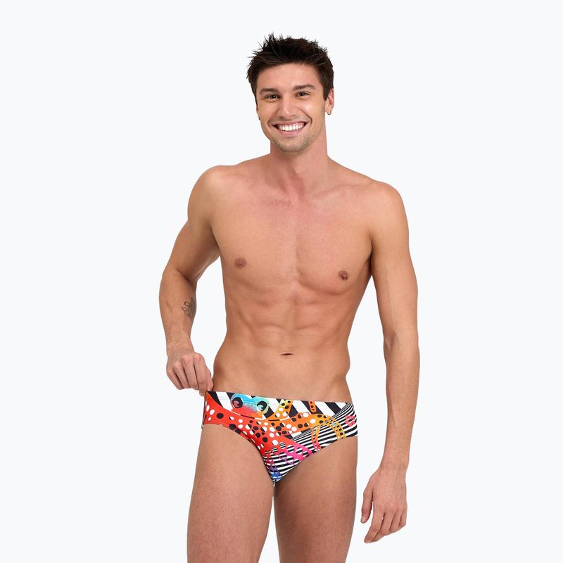 Slip da bagno arena Crazy Octopus uomo nero/bianco multi 4