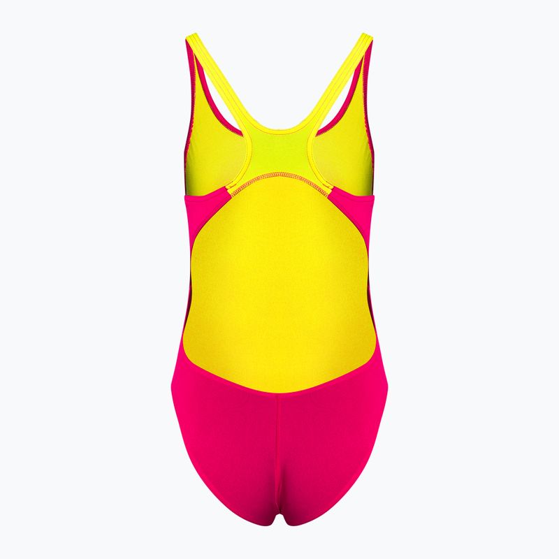 Costume intero donna arena Team Swim Tech Solid freak rosa/verde tenue 2