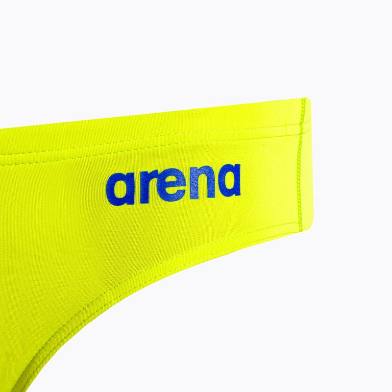 Slip da bagno arena Team da uomo Tinta unita verde tenue/blu neon 3