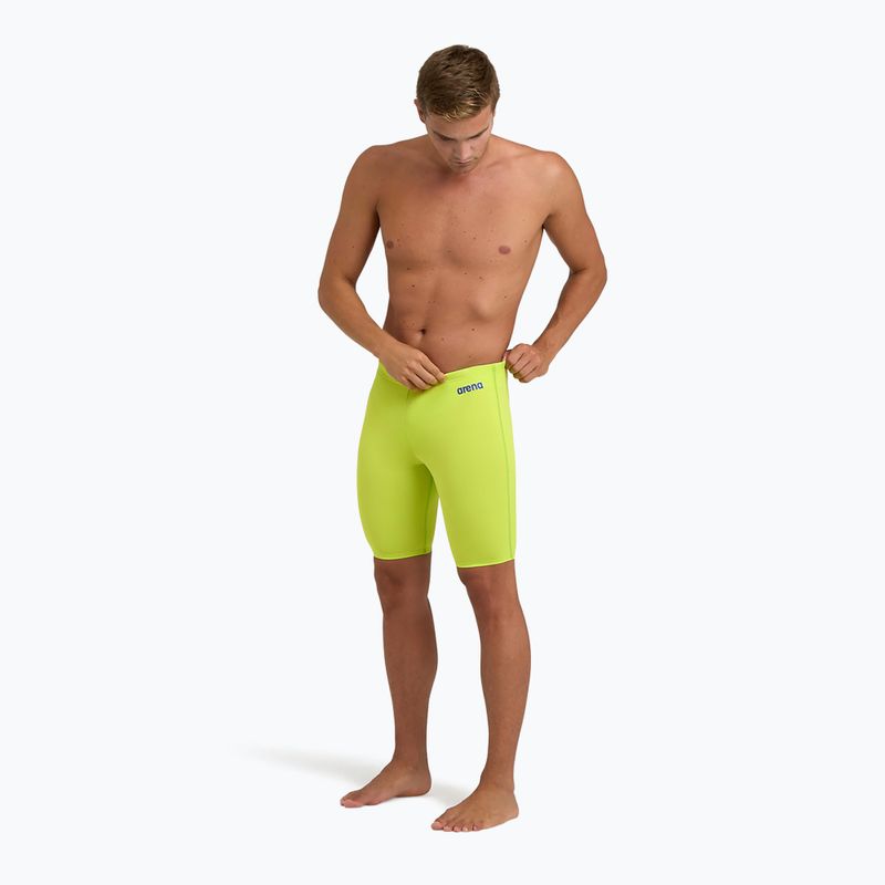 Maglia da nuoto arena Team da uomo tinta unita verde tenue/blu neon 4