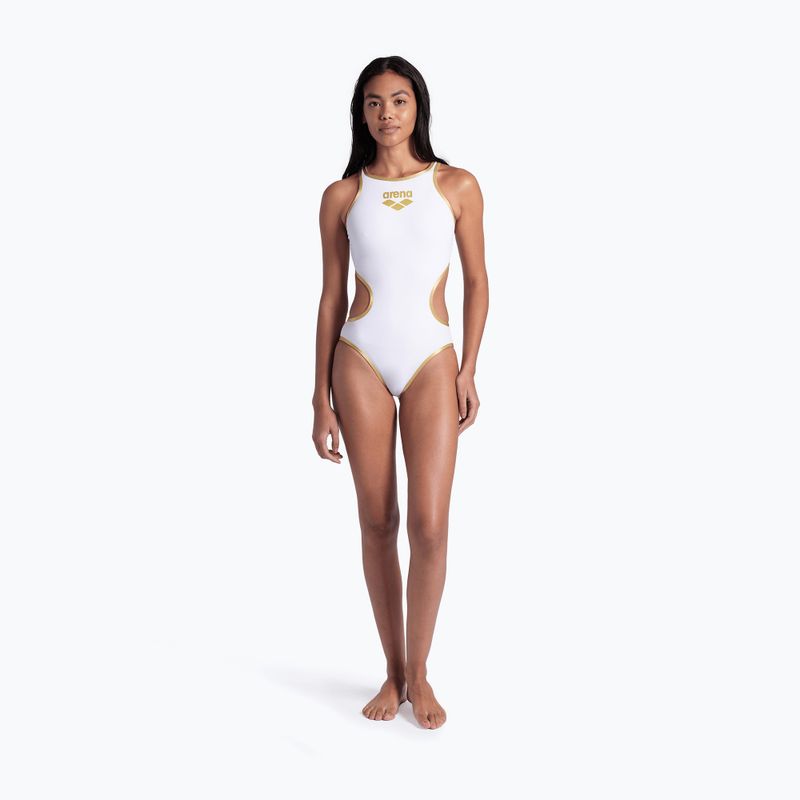 Costume da bagno intero donna Arena One Biglogo One Piece white/gold 7