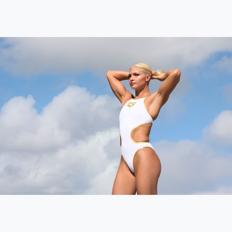 Costume da bagno intero donna Arena One Biglogo One Piece white/gold 11