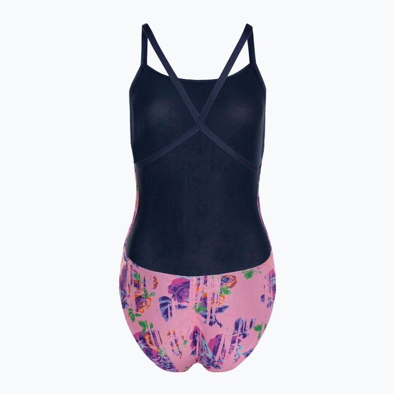 Costume da bagno intero donna arena Rose Texture Swimsuit Xcross Back multi rosa/navy 2