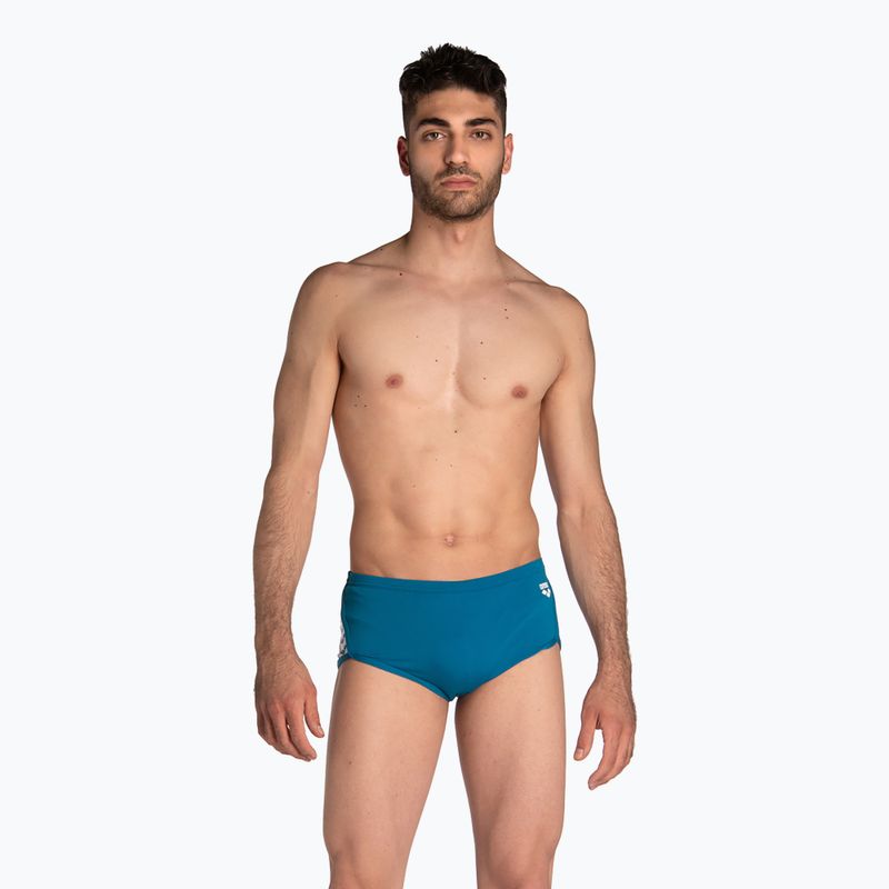 Uomo arena Planet Swim vita bassa blu cosmo/bianco multi boxer da bagno 3