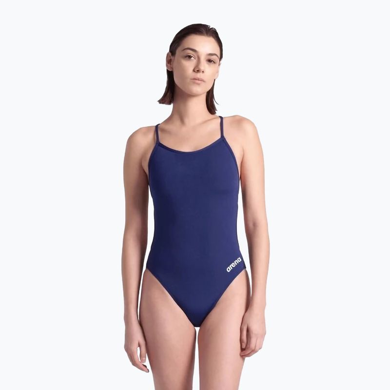 Costume da bagno intero donna arena Lace Back Solid navy/bianco 5