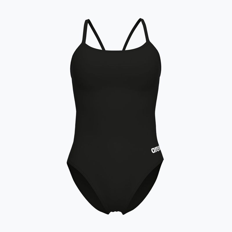 Costume da bagno intero donna arena Lace Back Solid nero/bianco