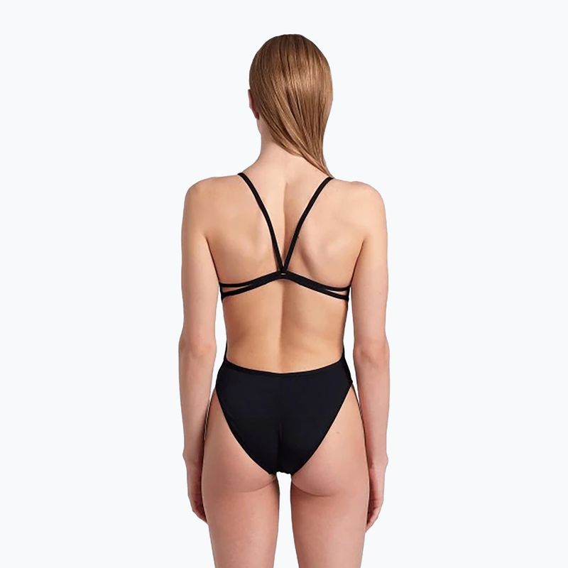 Costume da bagno intero donna arena Lace Back Solid nero/bianco 7