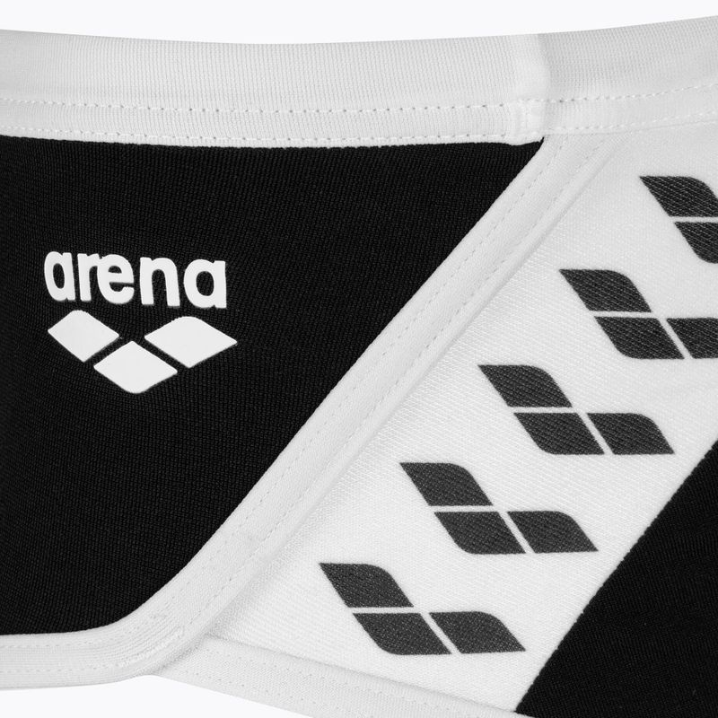 Uomo arena Icons Swim Short a vita bassa Slip da bagno solido bianco/nero 3