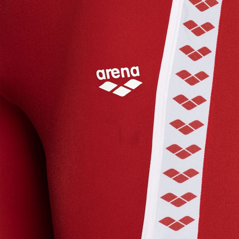 Maglia da nuoto arena Icons da uomo tinta unita rosso/bianco 4