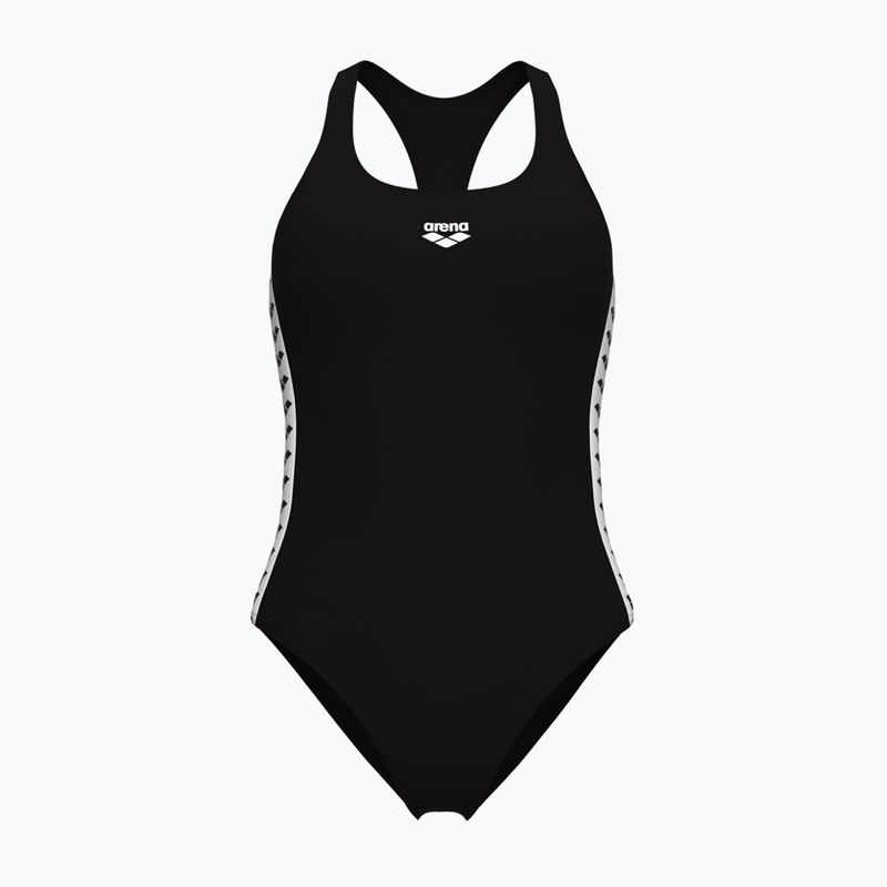 Costume da bagno intero donna arena Icons Racer Back Solid nero / bianco