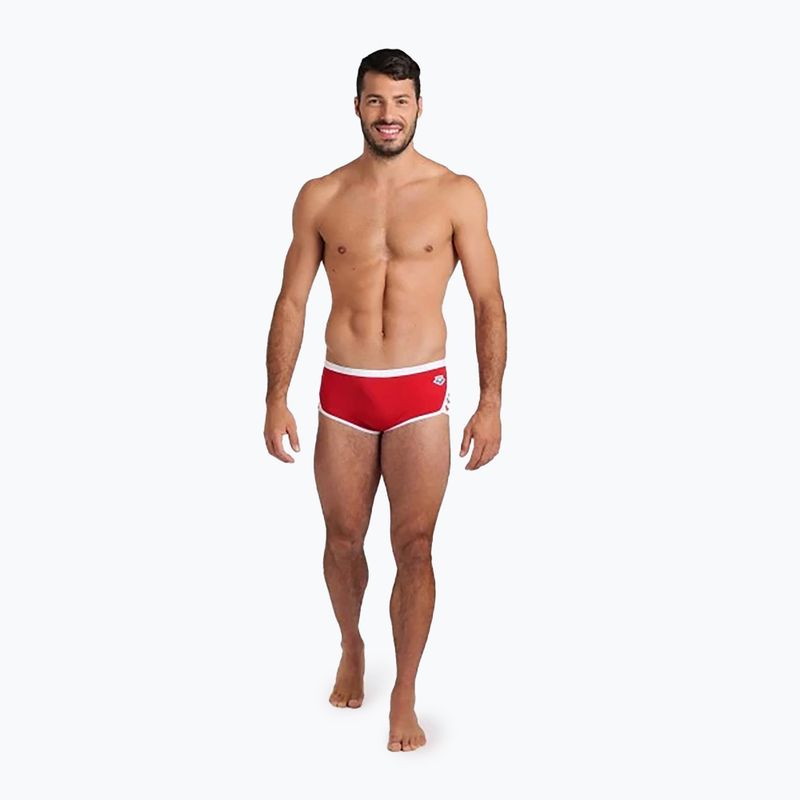 Uomo arena Icons Swim Short a vita bassa Slip da bagno solido rosso/bianco 5