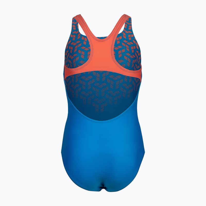 Costume intero per bambini arena Kikko V Swim Pro Back blue china/calypso coral 3