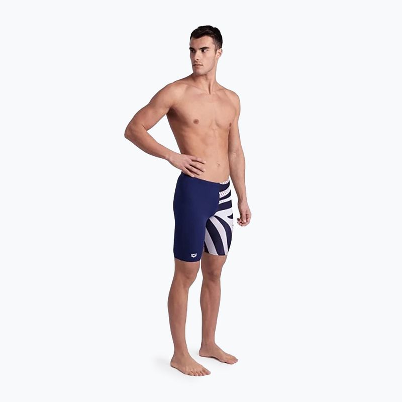 Maglia da bagno arena Multi Stripes da uomo navy/bianco multi 6