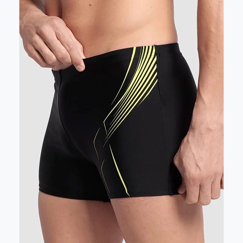 Boxer da bagno da uomo Arena Dive Swim Short nero/verde tenue 4