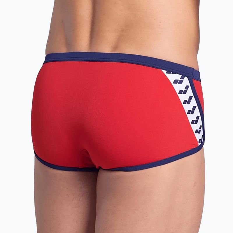 Uomo arena Icons Swim Short a vita bassa Slip da bagno solido rosso/navy 8