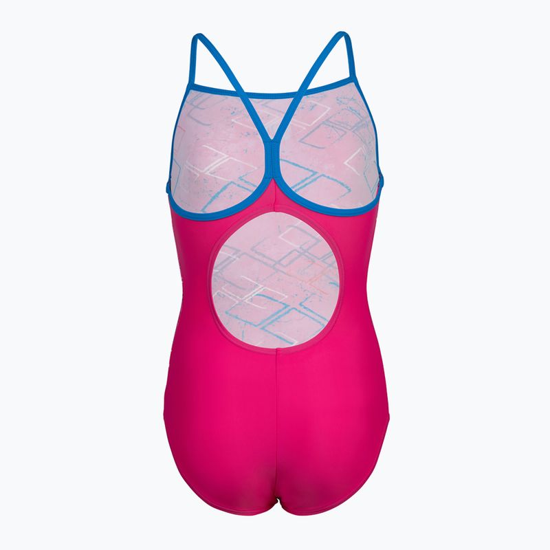 Costume intero Arena Daly Light Drop Back freak rosa/blu porcellana per bambini 3