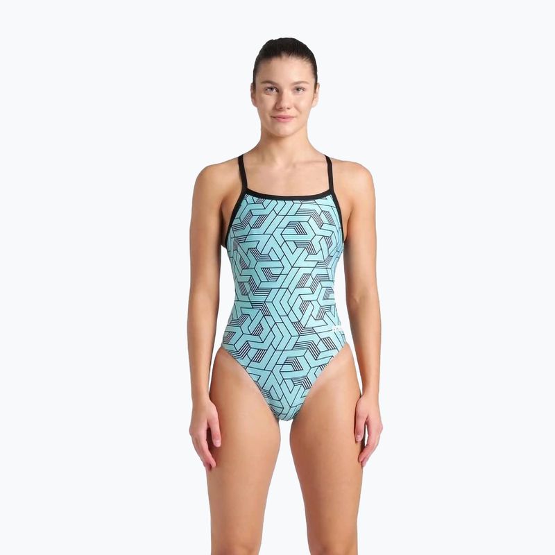 Costume intero Arena Escape Challenge Back nero/blu acqua multi donna