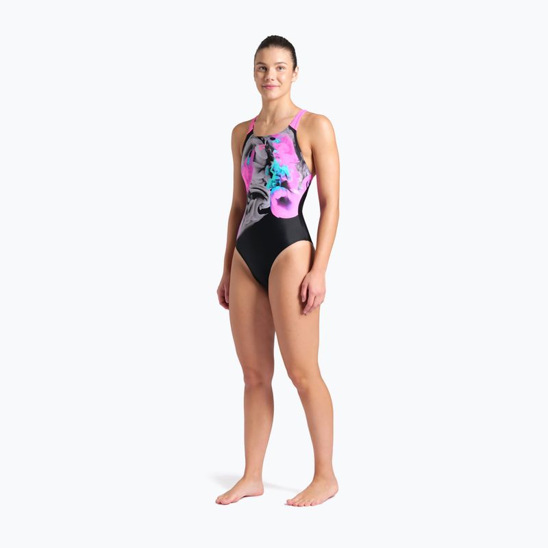 Costume da bagno intero donna arena Imaginary Swim Pro Back nero/ rosa shocking/multi 6
