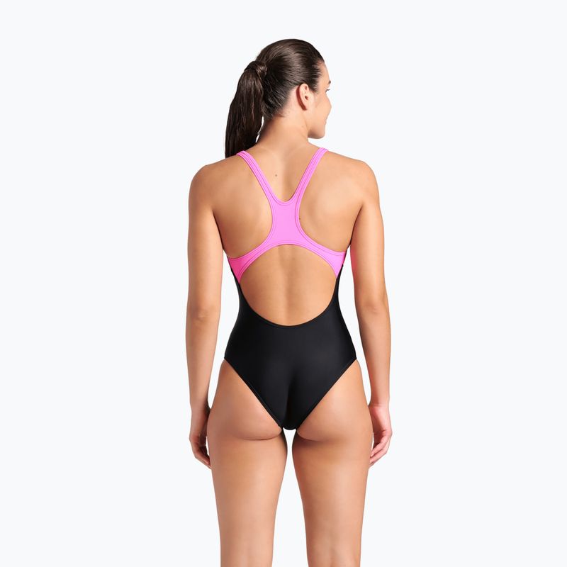 Costume da bagno intero donna arena Imaginary Swim Pro Back nero/ rosa shocking/multi 7