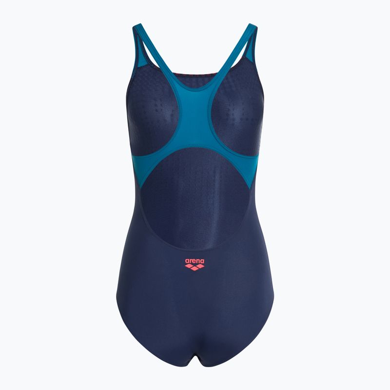 Costume intero donna arena Foggy Dots Swim Pro Back navy / blue cosmo 2