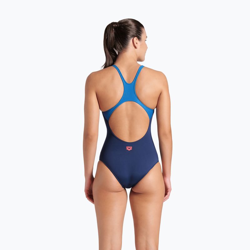 Costume intero donna arena Foggy Dots Swim Pro Back navy / blue cosmo 3