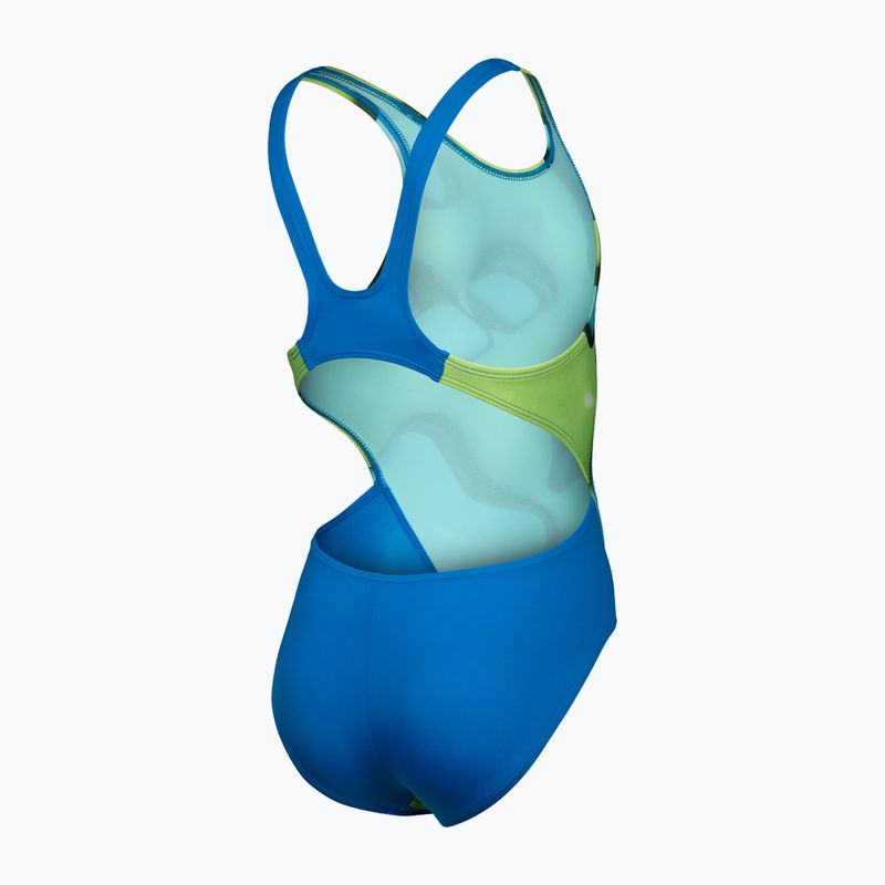Arena Star Shaped Swim Tech L costume intero da bambino blu fiume/verde tenero/multi 4