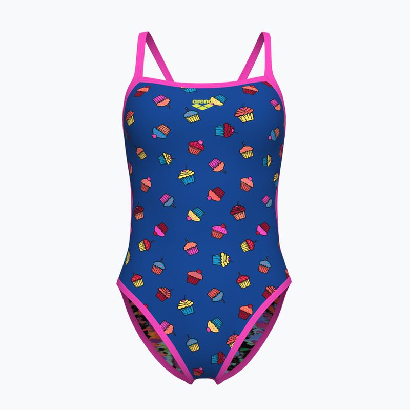 Costume da bagno intero donna arena Costume da bagno reversibile Challenge Back royal multi/shocking pink