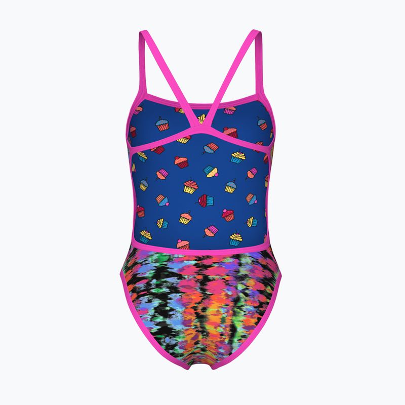 Costume da bagno intero donna arena Costume da bagno reversibile Challenge Back royal multi/shocking pink 4