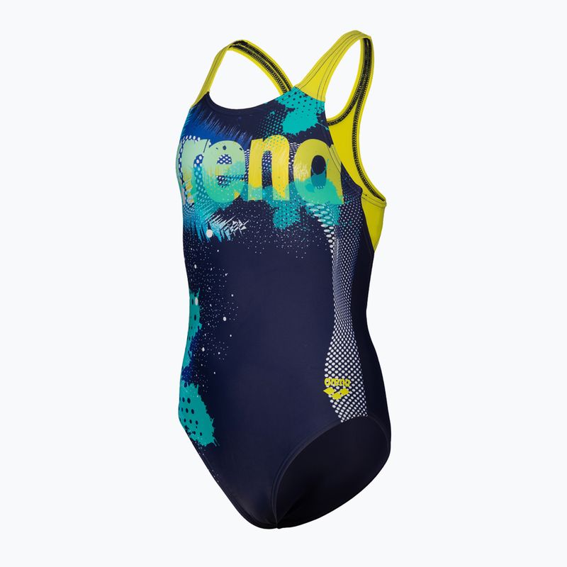 Costume intero per bambini arena Light Tricks Swim Pro Back navy/verde tenue/multi 3