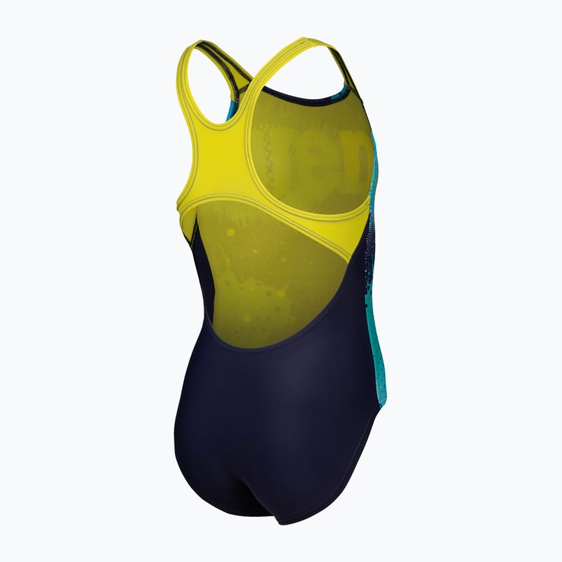 Costume intero per bambini arena Light Tricks Swim Pro Back navy/verde tenue/multi 4