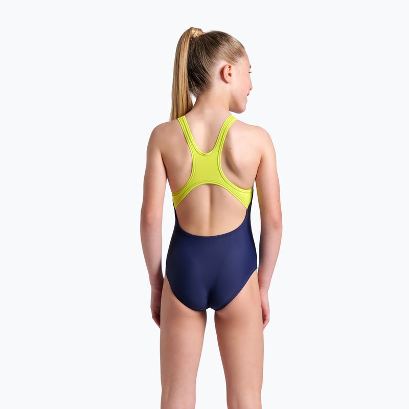 Costume intero per bambini arena Light Tricks Swim Pro Back navy/verde tenue/multi 7