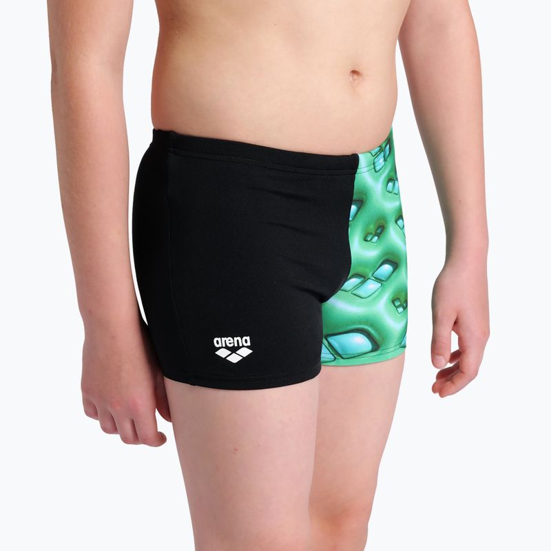 Boxer da nuoto per bambini arena Foam Swim Short nero/verde morbido multi 8