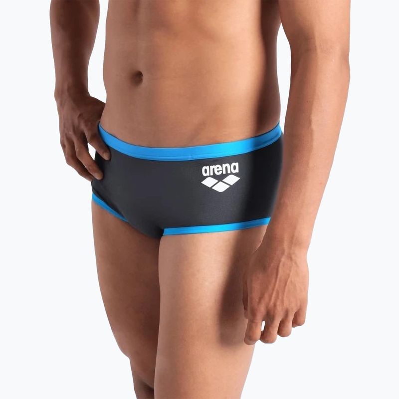 Boxer nuoto uomo arena One Low Waist Short Big Logo asfalto/turchese 4