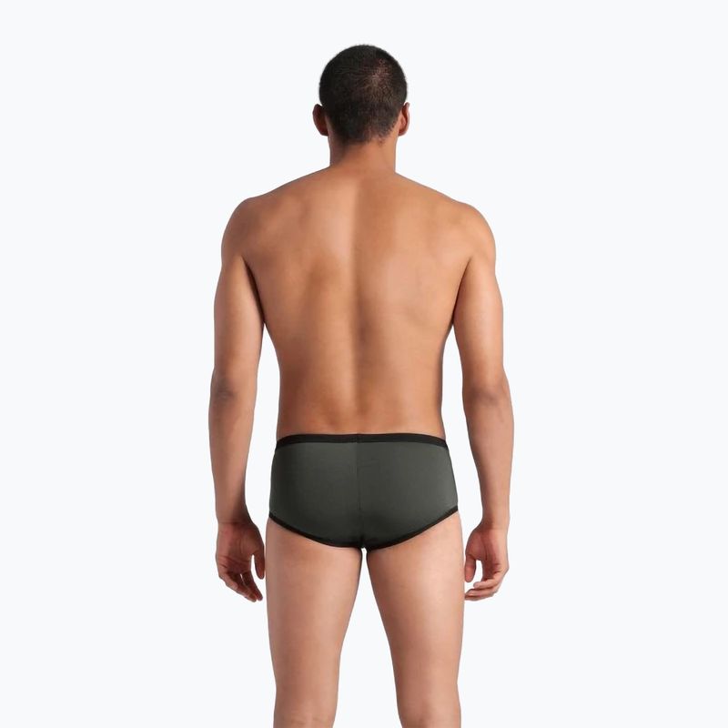 Boxer da bagno da uomo arena One Low Waist Short Big Logo dark sage/nero 3