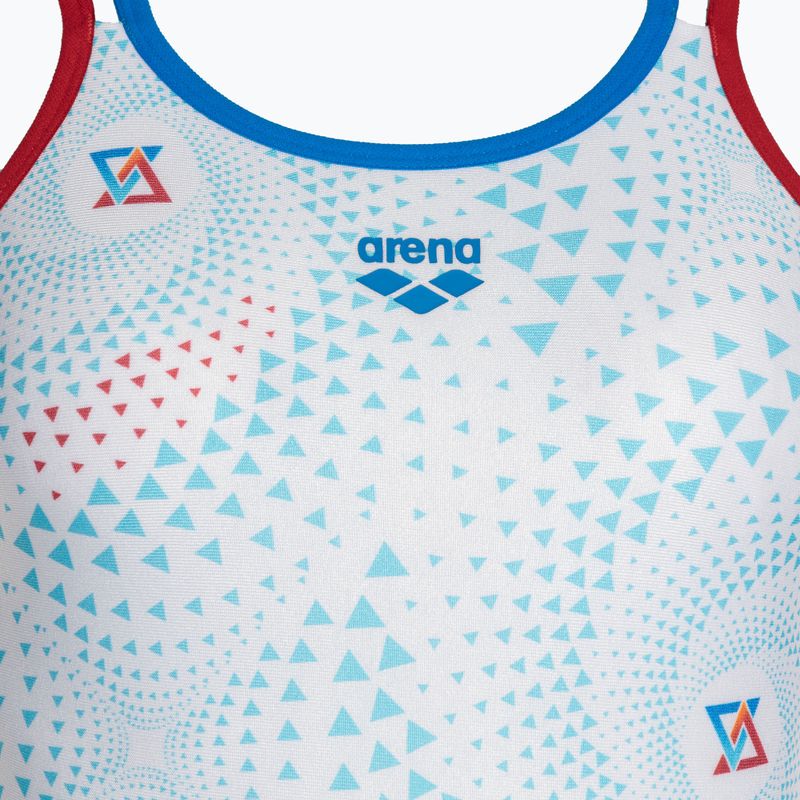 Costume intero donna arena One Fireflow Double Cross rosso/blu river/bianco multi 3